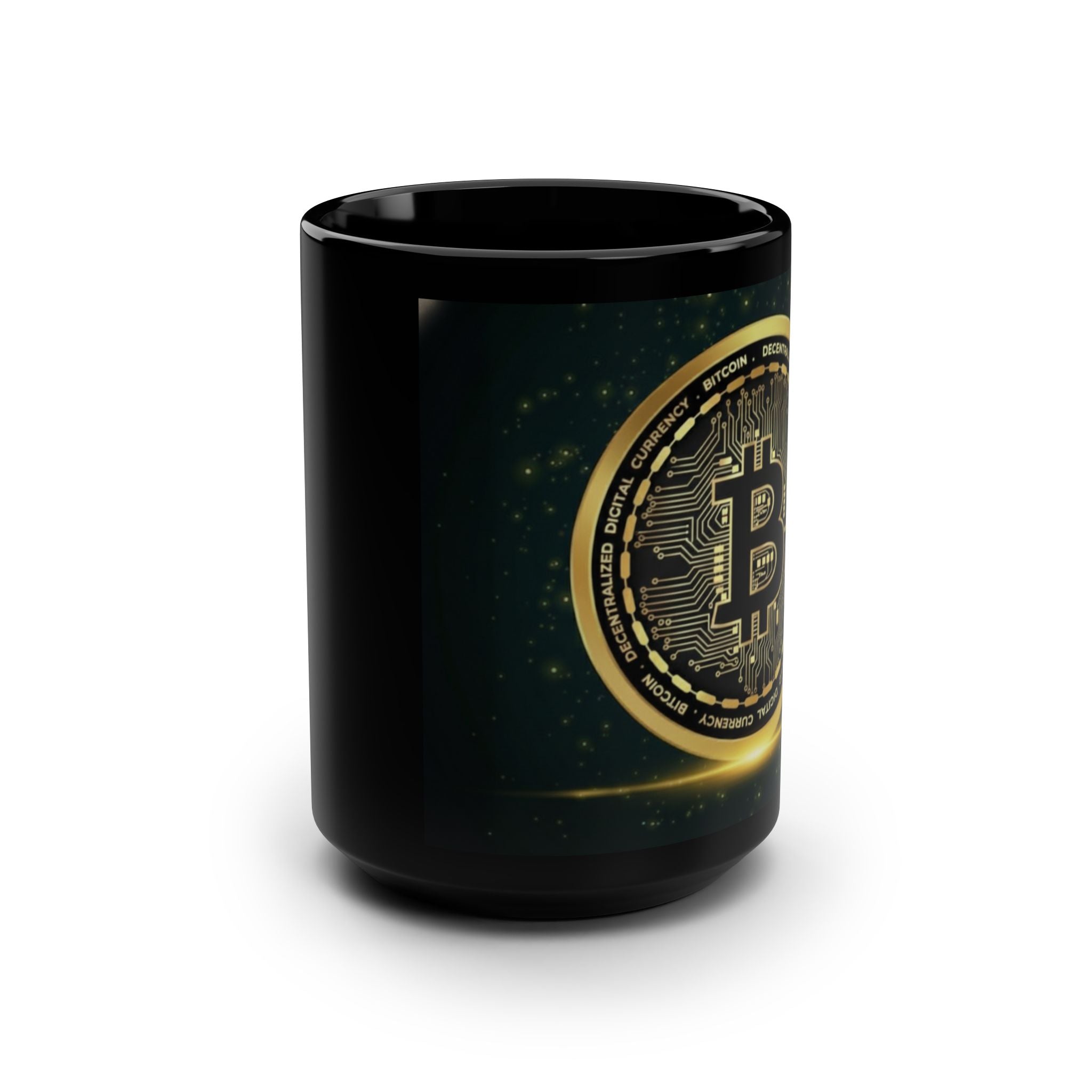 Bitcoin Black Mug, 15oz